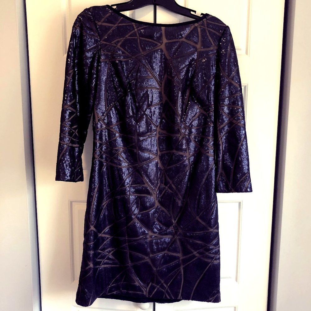 Tadashi Shoji Navy Sequined Cocktail Dress